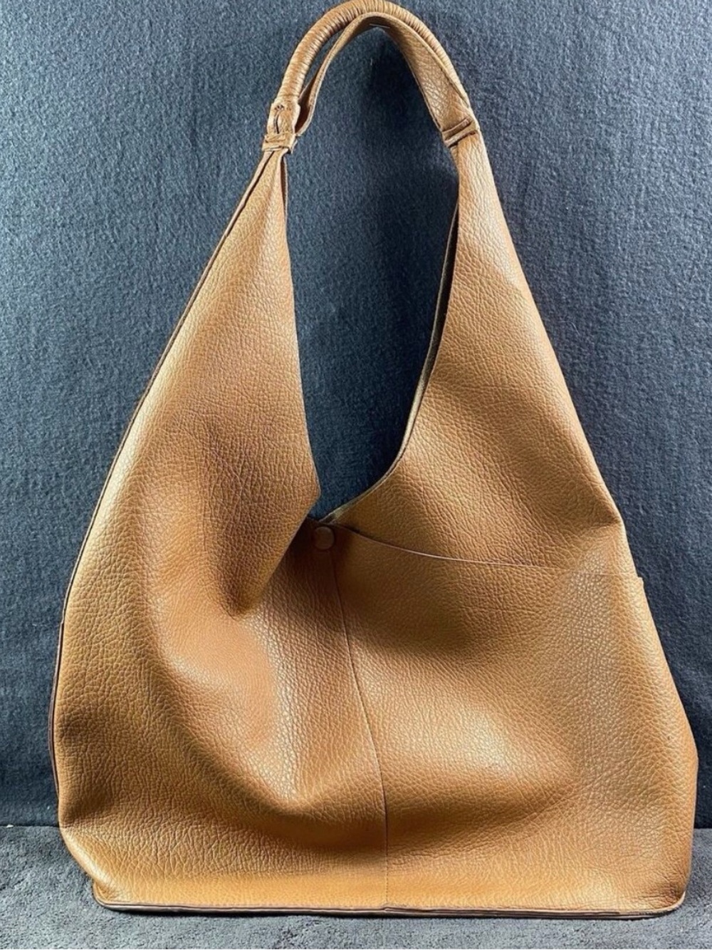 Shiraleah Tan Pebbled Leather Hobo Shoulder Bag